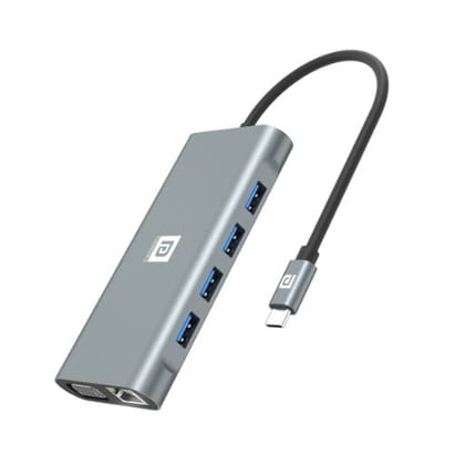 Portronics Mport 11C USB C Hub 11in1, Multiport Adapter (Grey)