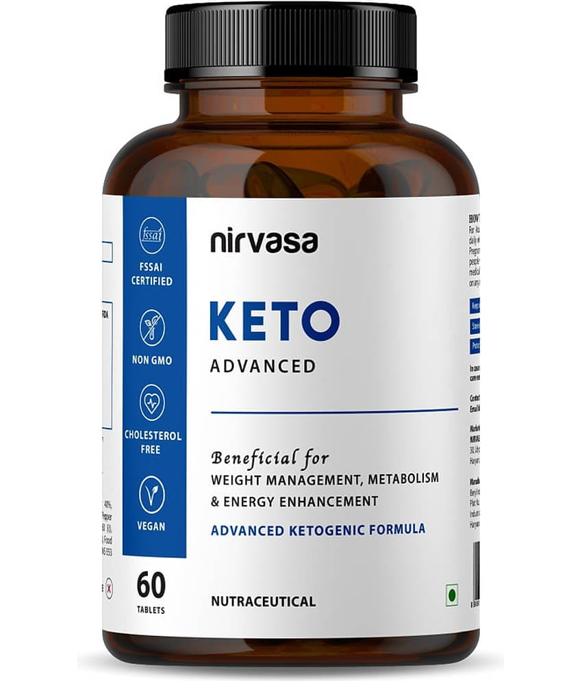 Nirvasa Keto Advance Tablets for Men & Women, for weight management, enriched with Garcinia Cambogia 60%, Green Coffee 40%, (1 X 60 Tablets)