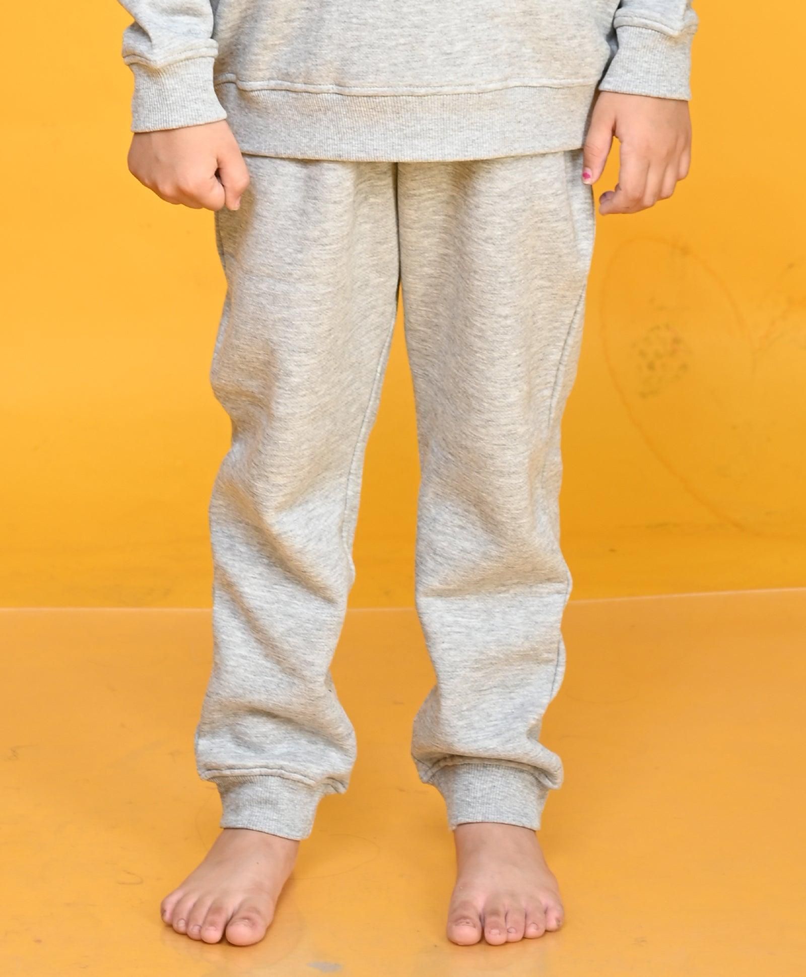 GREY MELANGE GIRLS FLEECE JOGGER - GREY MELANGE-0-6 MONTHS / 1N / GREY MELANGE