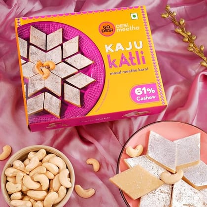 Premium Kaju Katli Box by GO DESI 200 GRAM