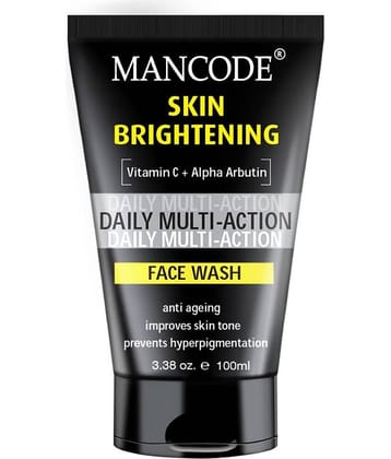 Mancode Skin Brightening Face Wash for Men , Clear Skin, Oil Control for Men's Skincare, 100ml (Pack of 1)