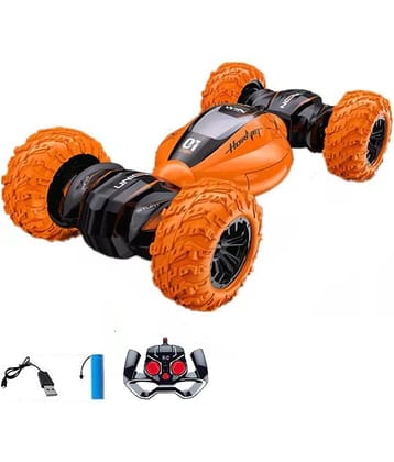 RAINBOW RIDERS  Deform Stunt Reversal Climb Double Sided Stunt Racing Moka 4-Wheel- Drive Off Road Rock Crawler Remote Control Rechargeable RC Car with 2.4 GHz for Kids, Boys Girls & Adults For Age 4+ Years Plastic Battery Operated Toy