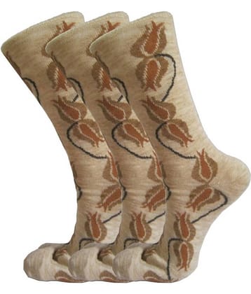 RC. ROYAL CLASS - Beige Woollen Women's Thumb Socks ( Pack of 3 )
