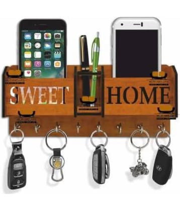 SNDArt Multicolour Wood Key Holder - Pack of 1