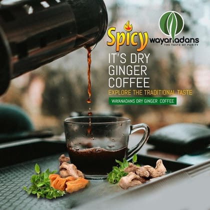 WAYANADANS Instant Ginger Coffee Chukku Kappi 100g/Dry Ginger Coffee/Traditional Flavor & Taste Of Kerala - 100gm