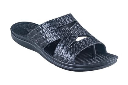 Action Gents Black Chappal PVC-Black / D. Grey / 7
