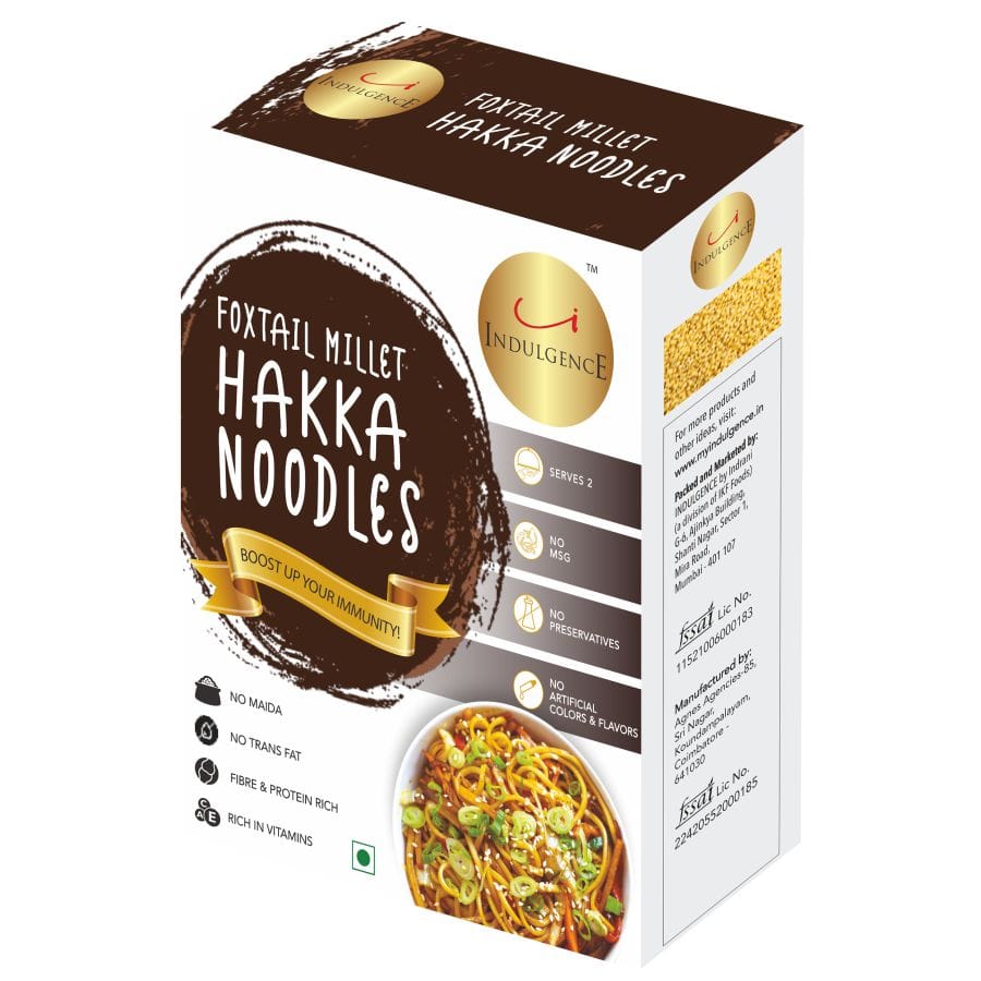 INDULGENCE No Maida Foxtail Millet Hakka Noodles Pack of 2 (400 Gms)