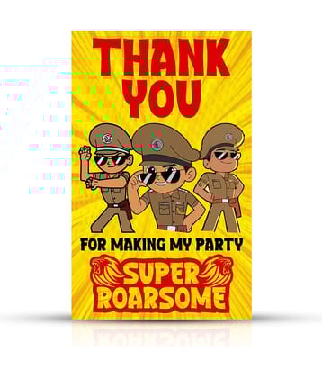 Zyozi Little Singham Theme Thank You for Making My Party Super Roarsome Tags for Birthday,Little Singham Theme Thank You Label Tags for Birthday,Wedding,Baby Shower,Thanksgiving Favor (Pack of 20)
