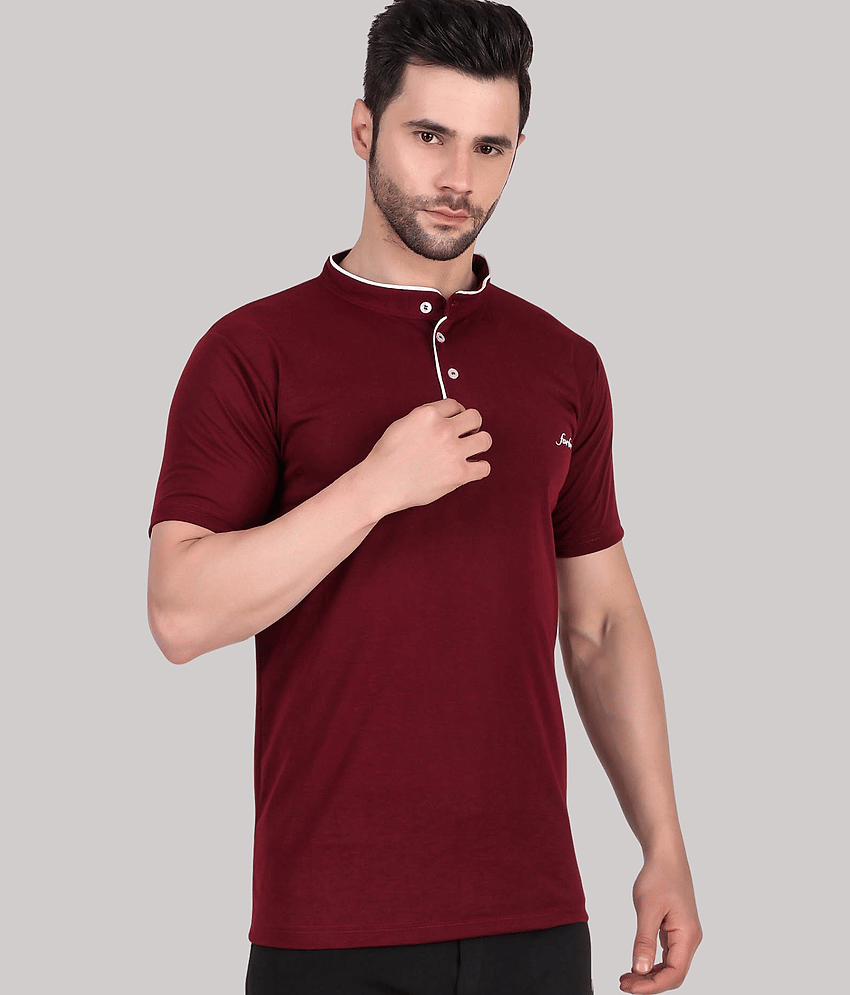 Forbro Maroon Cotton Regular Fit Men's Sports T-Shirt ( Pack of 1 )