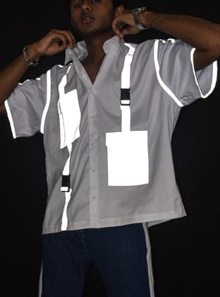 WHITE REFLECTIVE OVERSHIRT-S