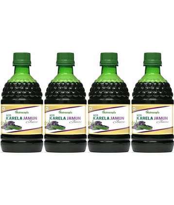 NUTROCOPIA Neem Karela Jamun Juice for Diabetes - 400 ml, Ayurvedic Diabetic Care Juice, Helps Maintain Healthy Sugar Levels, Immunity Booster Juice for Skin Care & Natural Detox Pack of 4