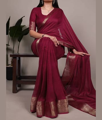 Aika Silk Solid Kanjeevaram Sarees With Unstitched Blouse Piece ( Maroon )