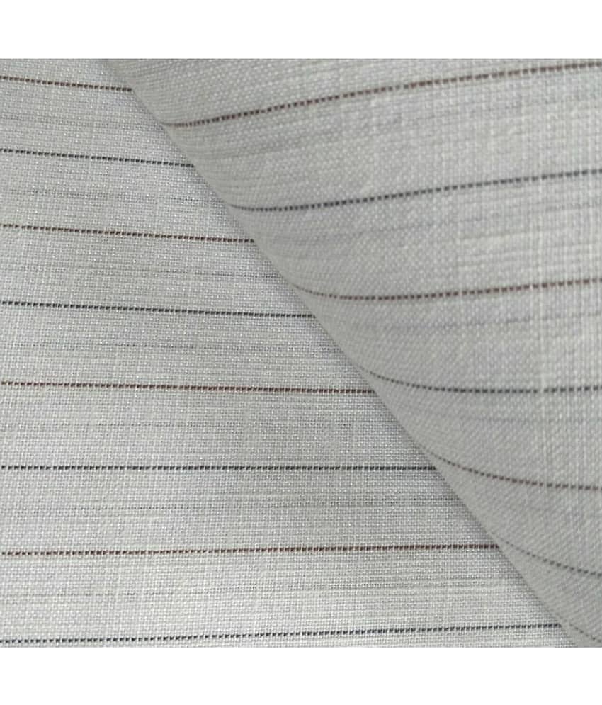 Makhanchor White Linen Blended Unstitched Shirt pc Single