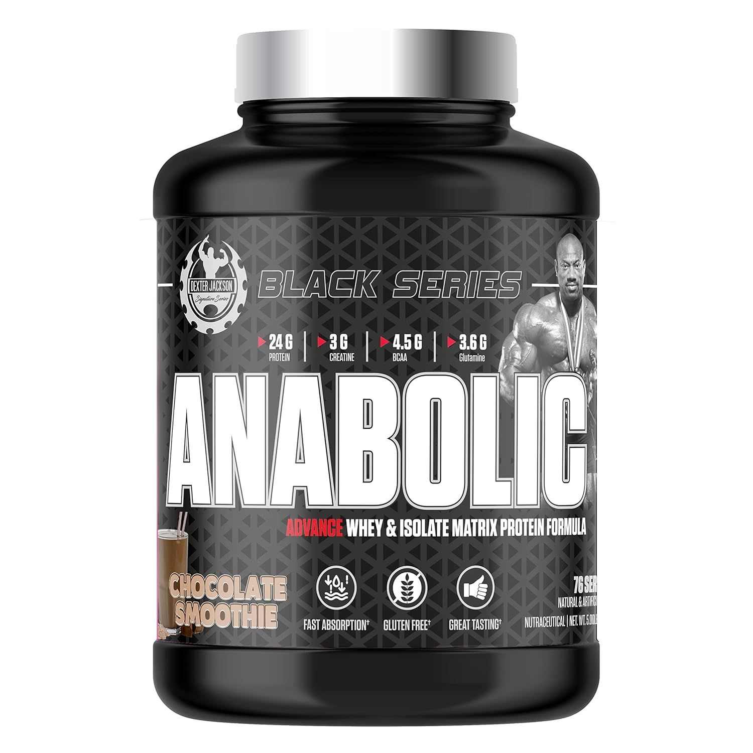 Dexter Jackson Black Series Anabolic Advance Whey & Isolate Matrix Protein Powder 5lbs-Chocolate Shake