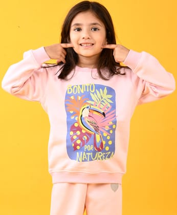 NATURE LOVE PINK FLEECE SWEATSHIRT - PINK-0-6 MONTHS / 2N / PINK