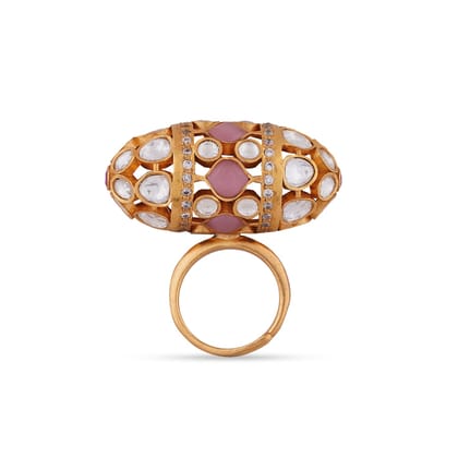 Artemis - Pink Stone and Polki Ring