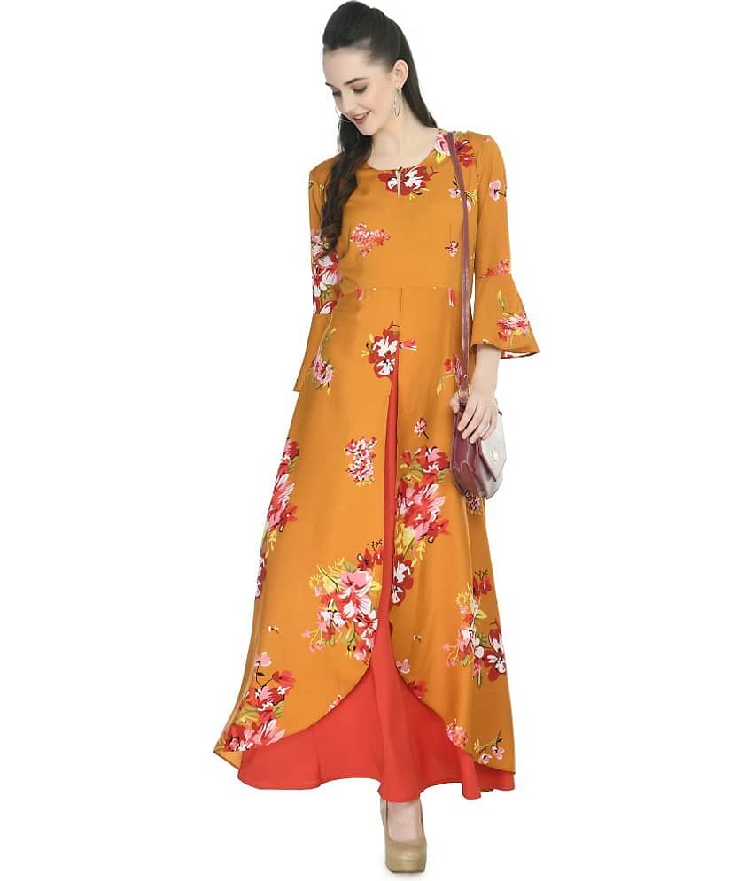 Rudrakriti Women Crepe A-line Dress ( Pink )