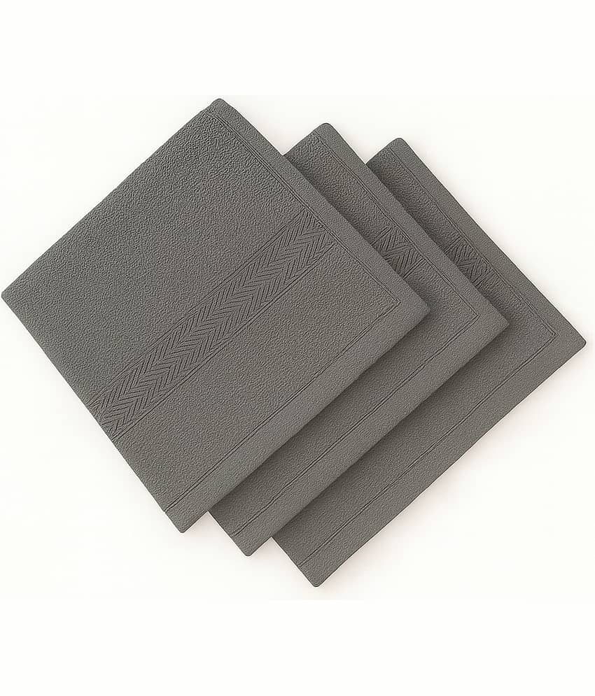 Dollar Cotton Solid Face Towel Below 300 GSM ( Pack of 3 ) - Grey