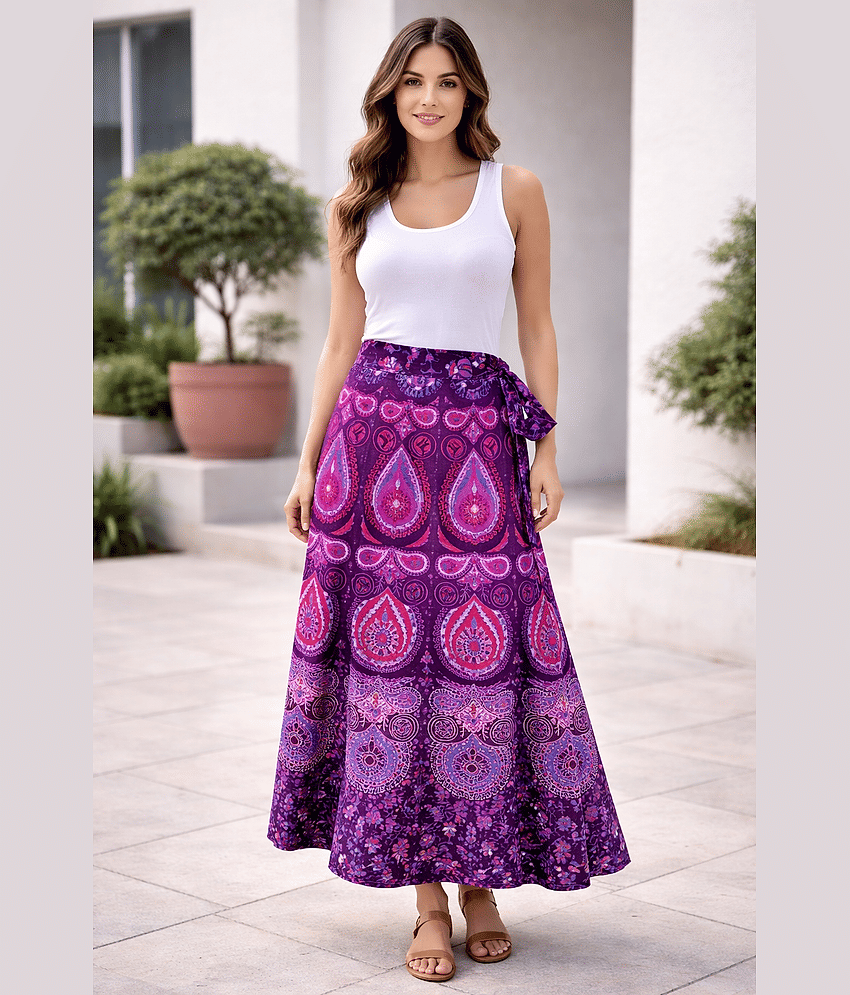 Frionkandy Multi Color Cotton Women's Wrap Skirt ( Pack of 1 )