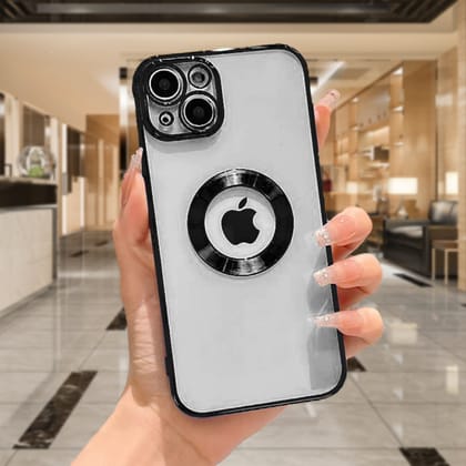 iPhone 13 Mini Chrome Ring Logo Cut Case-Black