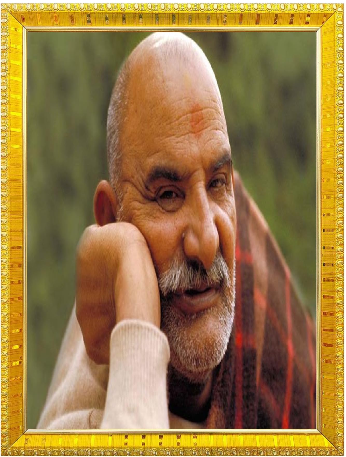 NOKKES Neem Karoli Baba Neev Karori baba Photo Frames Religious Photo frame 5X7 Inch Photo Frame_W49