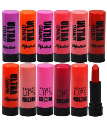 ADS Ultra Ceramide Set of 12 Multicolor Creme Lipstick