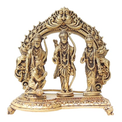 Brass Ram Darbar God Idol Statue | Ram Parivar Murti for Puja, Height : 4 Inch (BSMAS1728 E)