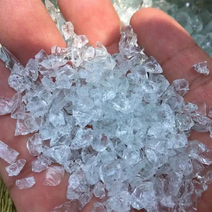 200g Crystal Clear 6-12 mm Fire Pit Glass Crystals Crushed Stone for Resin Art, Geode Art
