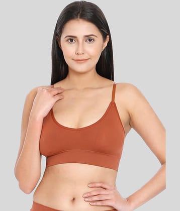ILRASO Cotton Blend Removable Padding Women's Everyday Bra ( Brown )