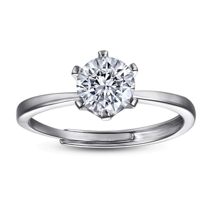 SOLITAIRE RESIZABLE RING - Fine Silver-Resizable / Silver