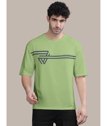BULLMER Pack of 1 Cotton Blend Oversized Fit Men's T-Shirt ( Sea Green )