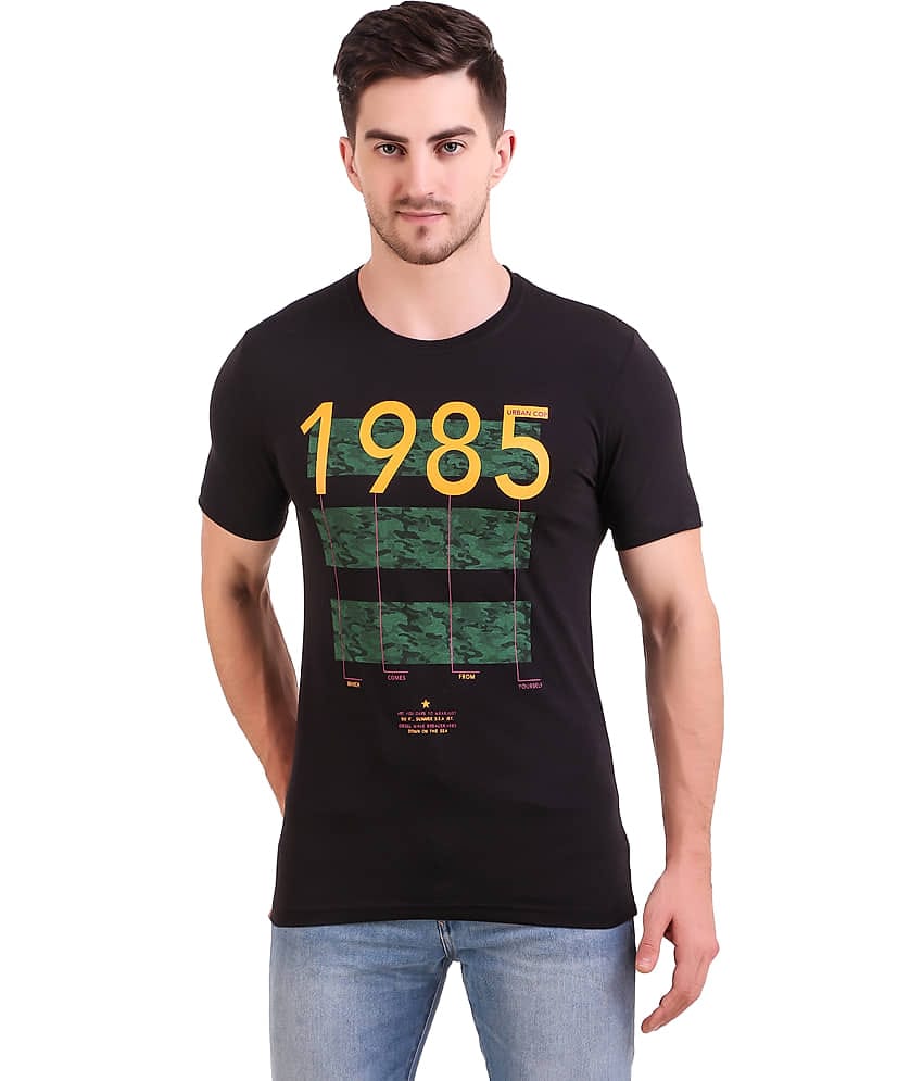 Bravezi Pack of 1 Cotton Blend Slim Fit Men's T-Shirt ( Black )