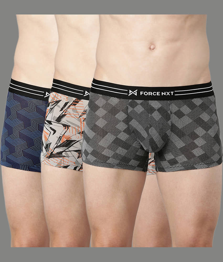 Force NXT Pack of 3 Modal Trunks For Men's ( Multicolor )