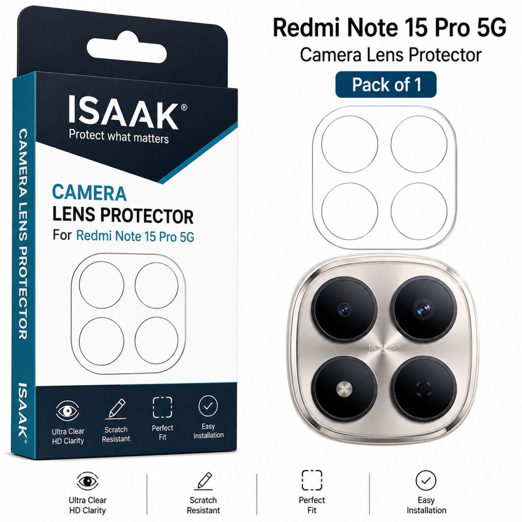 ISAAK Back Camera Lens Protector compatible for Redmi Note 15 Pro 5G (Pack of 1)