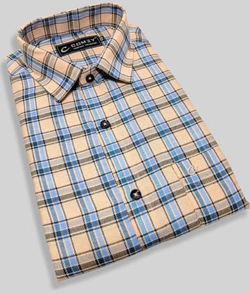 Comey 100% Cotton Slim Fit Checks Full Sleeves Men's Casual Shirt - Blue ( Pack of 1 )