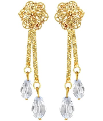 Vighnaharta Golden Drop Earrings ( Pack of 1 ) - Golden