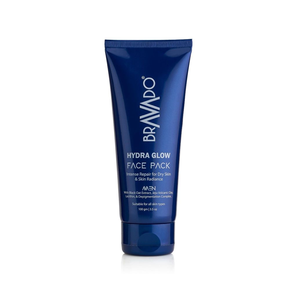 BRAVADO Hydra Glow Face Pack | Deep Moisturizing & Cleansing, Kaolin Mask for Glowing Skin | Hydrates, Repairs, & Detan | Reduces Dark Spots, Anti Ageing | for All Skin | Face Cream, Facial Kit, 100g
