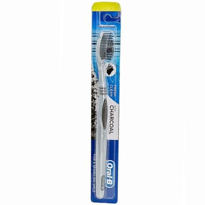 Oral B Fresh Clean Charcoal Medium Toothbrush 1 nos Pouch