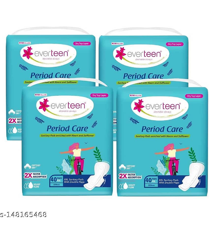 everteen Period Care XXL Dry 40 Sanitary Pads 320mmr - 4 Packs (40 Pads Each)