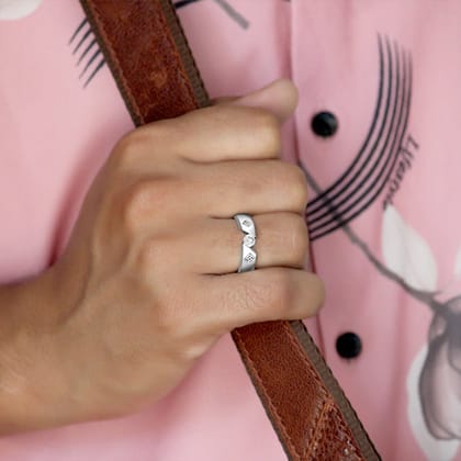 Companion Band for Men in Sterling Silver with Zirconia-7.5