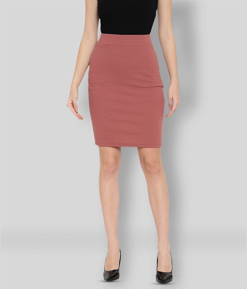 R L F - Pink Polyester Women's Pencil Skirt ( Pack of 1 )