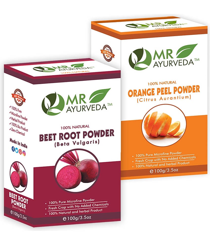 MR Ayurveda BeetRoot & Orange Peel Powder Face Pack Masks 200 gm Pack of 2