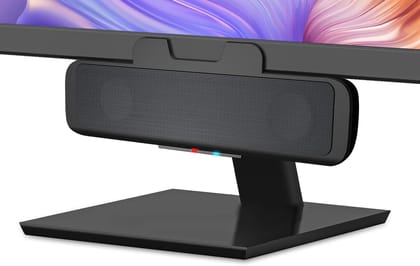 Cyber Acoustics USB & Bluetooth Speaker Bar (CA-2890BT) – USB Powered Speaker with Speakerphone for PC and Bluetooth to Simultaneously Connect to Smartphones, Clamps to Monitor, Convenient Controls Black - USB & BT
