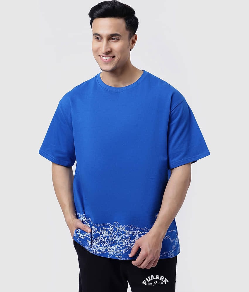 Fuaark Blue Cotton Oversized Fit Men's Sports T-Shirt ( Pack of 1 )