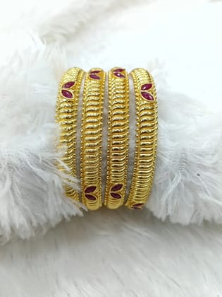 Shinde shahi  pink stone bangles