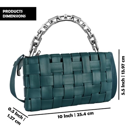 Green Designer Faux Leather Handbag For Women And Girls HB35