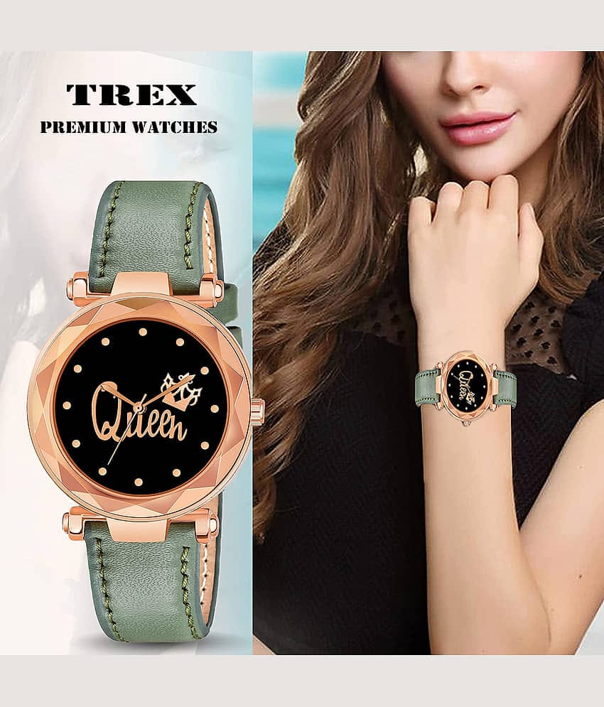 Trex Green PU Analog Womens Watch