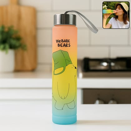 300 ML Cute Cartoon Printed Plastic Water Bottle_assorted colour