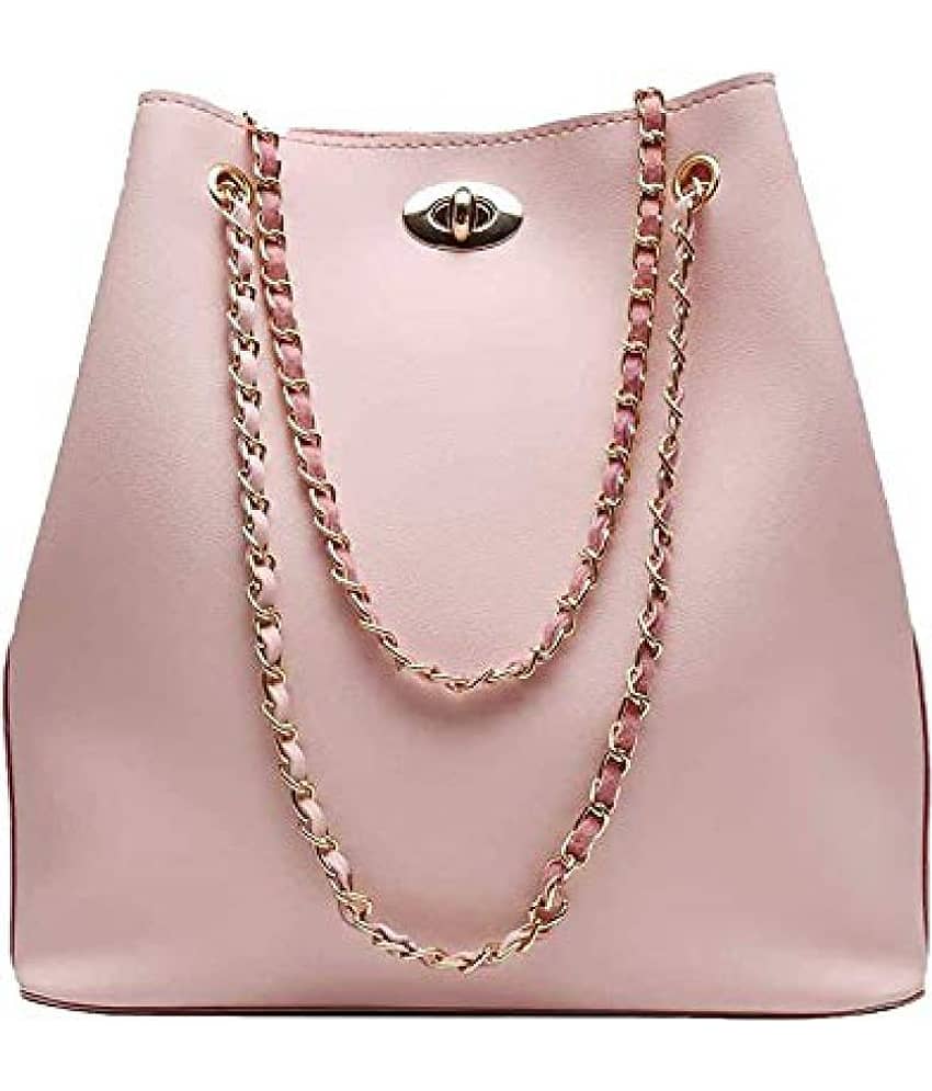 Fargo Baby Pink Faux Leather Shoulder Bag