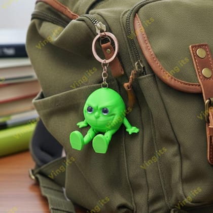 Vinglits Fantasy Shelf 3D Printed Keychains – Articulated Animal Toys, Pocket-Friendly Keyrings, Stress Relief Desk Toys for Kids & Adults, Collectible Accessories (Grinch- Grofy, Medium)